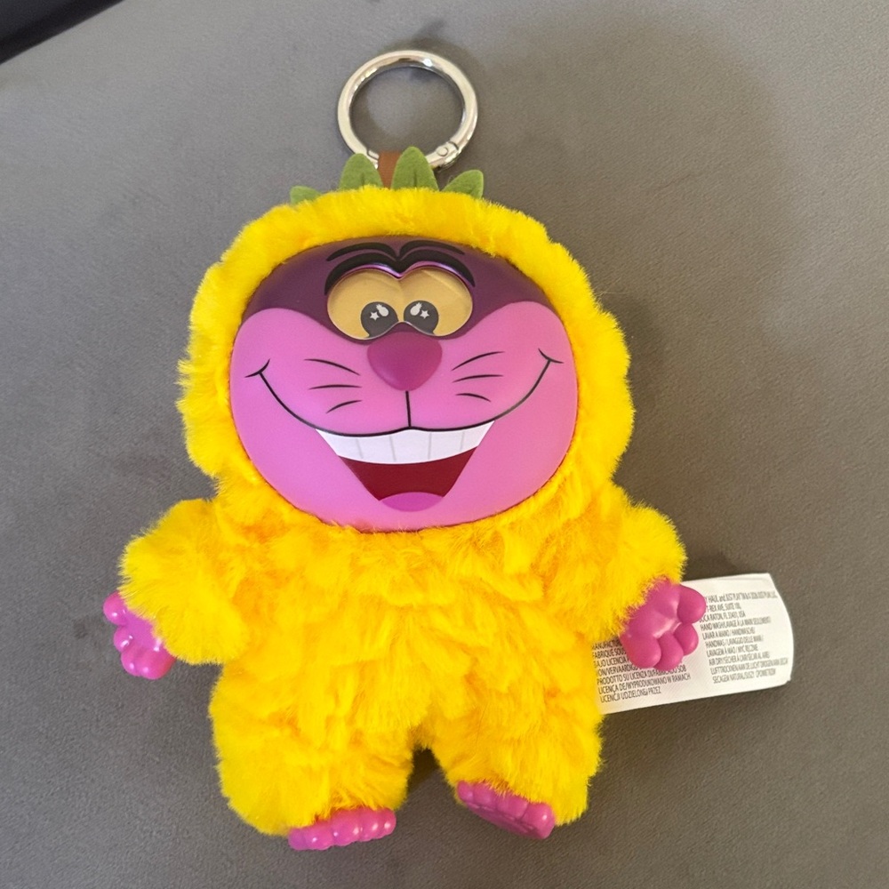 Disney Yellow Plush Character Keychain with Pink Face and Accents
